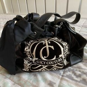 Juicy Couture black velvet handbag